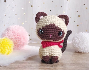 Casper, the little siamese kitten pattern | crochet cat pattern | amigurumi cat pattern | crochet siamese cat | English PDF pattern