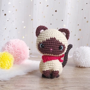 Casper, the little siamese kitten pattern | crochet cat pattern | amigurumi cat pattern | crochet siamese cat | English PDF pattern