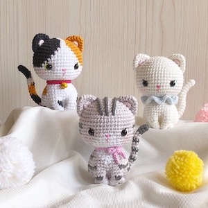 Kitty, the little white kitten pattern crochet cat pattern amigurumi cat pattern crochet white cat English & Spanish PDF pattern image 6