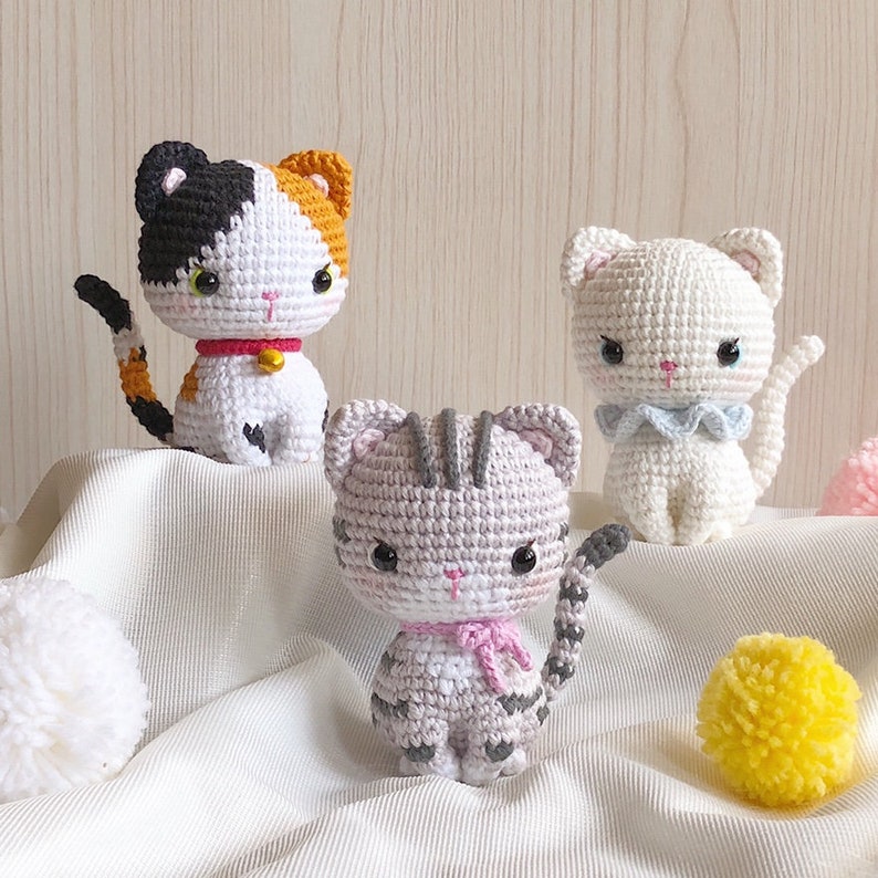 Kitty, the little white kitten pattern crochet cat pattern amigurumi cat pattern crochet white cat English & Spanish PDF pattern image 6