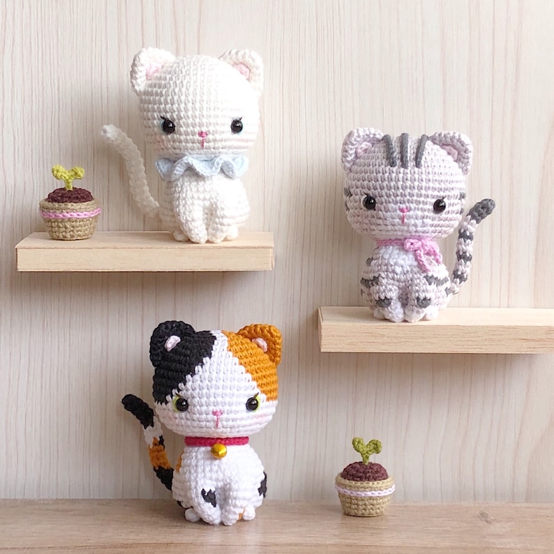 Kitty, the little white kitten pattern crochet cat pattern amigurumi cat pattern crochet white cat English & Spanish PDF pattern image 5