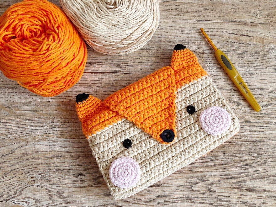 Crochet Hook, 8pcs/Set Gold Fox Pattern Crochet Hook Weave DIY