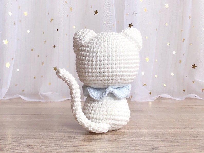 Kitty, the little white kitten pattern crochet cat pattern amigurumi cat pattern crochet white cat English & Spanish PDF pattern image 3