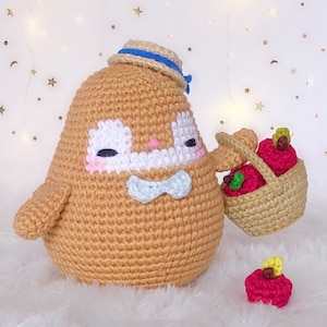 PoPorico Penguin Pattern | with Basket and Apples included | English PDF  Penguin Crochet Pattern | Penguin Doll
