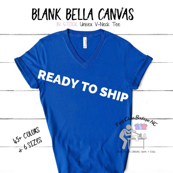 Blank BELLA CANVAS Vneck Tshirts Men V 