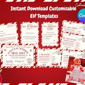 Editable Christmas Elf Templates, Editable Elf Download Elf Arrival,Santa Letter, Elf Certificate, Elf Arrival Personalised Instant Download