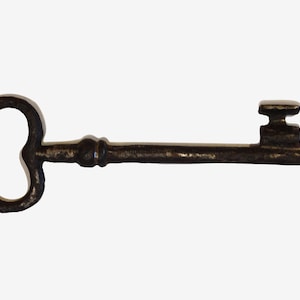 Huge romanian vintage metal skeleton key - 14.7 cm, 5.8 inch, no any rust!