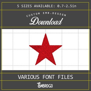 Star Embroidery Design, Star Embroidery File, Shapes Embroidery File, Instant Download, 4 Sizes Available