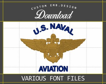 US Navy Embroidery Design, US Naval Aviation Active Duty Machine Embroidery Design, US Navy Patch, Instant Download, 1 Sizes Available