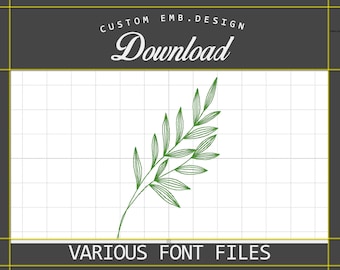 Olive Branch Embroidery Design, Leaf Embroidery Design, Plant Embroidery File, Plant Embroidery Design, Instant Download, 6 Sizes Available