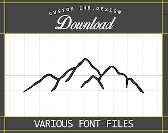 Mountain Embroidery Design, Mountain Outline Embroidery File, Mountain Embroidery Pattern, Nature DST, Instant Download, 1 Size Available
