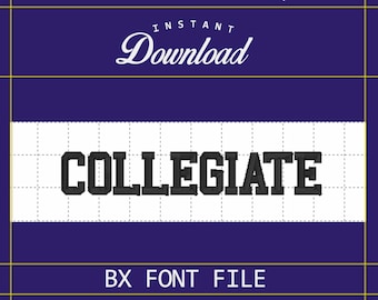 Collegiate Machine Embroidery Font INSTANT DOWNLOAD / Machine Embroidery / Customize Your Own Designs / Sizes .75inch and 1.25inch