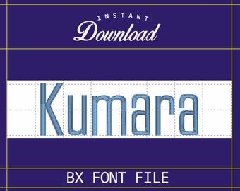 Kumara Machine Embroidery Font INSTANT DOWNLOAD / Machine Embroidery / Customize Your Own Designs / 15 Sizes Available .25in - 7.0in