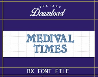 Medival Times Machine Embroidery Font INSTANT DOWNLOAD / Machine Embroidery / Customize Your Own Designs / 15 Sizes Available .25in - 7.0in