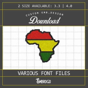 Africa Embroidery Design, Africa Outline Machine Embroidery Design, Africa Embroidery Pattern, Instant Download, 2 Sizes Available