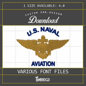 US Navy Embroidery Design, US Naval Aviation Active Duty Machine Embroidery Design, US Navy Patch, Instant Download, 1 Sizes Available