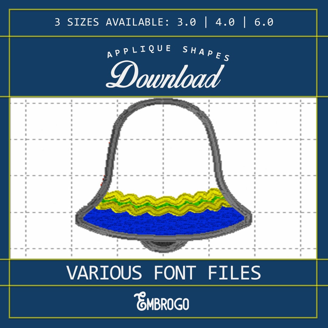 Bell Applique Embroidery File, Shapes Applique Embroidery Designs ...