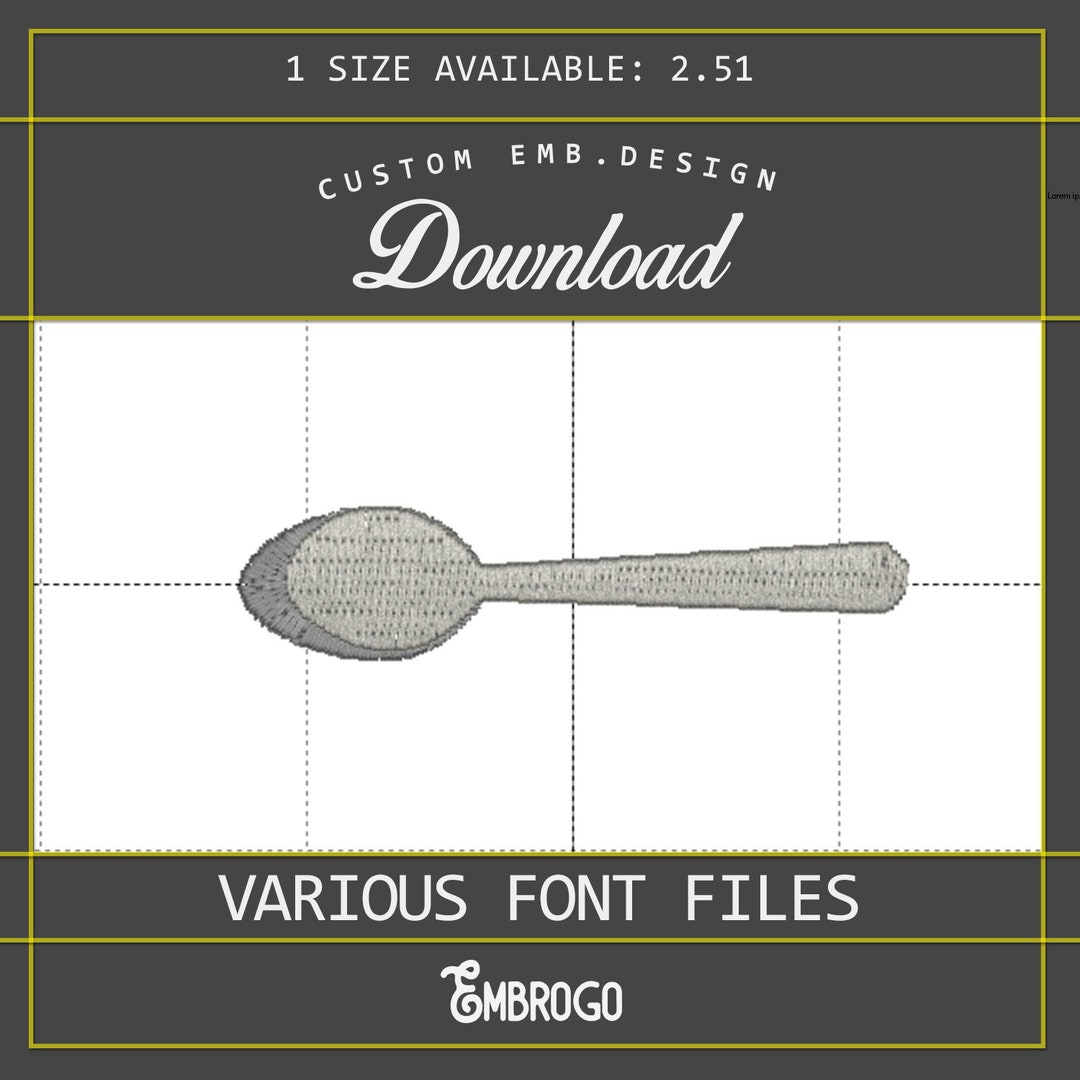 Spoon Embroidery / Utensil Embroidery Design / Custom Etsy