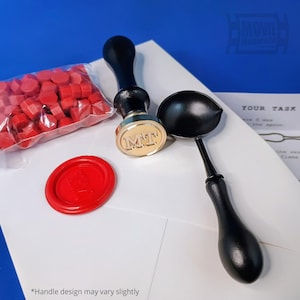 Taskmaster Wax Seal Kit - includes brass stamp, spoon, 100 wax pellets and instructions image 5