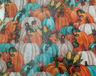 Project Bag for Cross Stitch -  Cross Stitch Project Bag - Needle Work - Vinyl Front - Pumpkin Patch