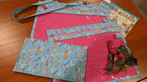 Projekt Tasche Kreuzstich Projekttasche Dokument Organisation Tasche Floss Kollektion Etsy