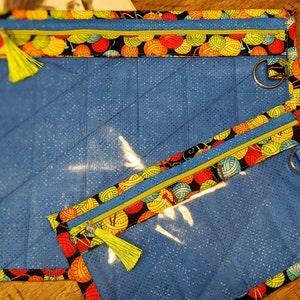 Project Bag - Cross Stitch Project Bag - Document Organization Bag - Balls of Yarn