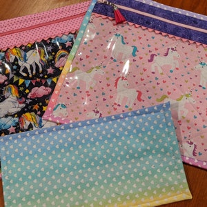 Project Bag -  Cross Stitch Project Bag - Needle Work - Vinyl Front - Youthful Stitchers Variety