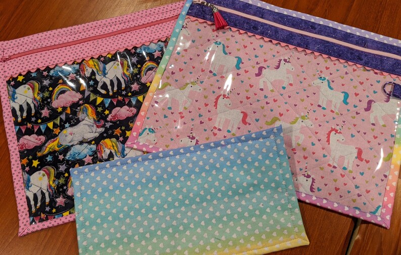Project Bag -  Cross Stitch Project Bag - Needle Work - Vinyl Front - Youthful Stitchers Variety