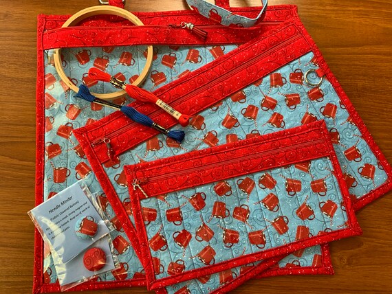 Cross Stitch Documents Vinyl Project Bag Teachers School Projects Needle Work Music Books sku-MMB Knitting Project Bag