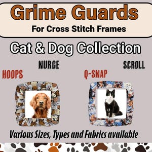 Protector anti-gripe para Q Snaps - Bastidores - Bastidores de bastidor - Bastidores de desplazamiento y de encuadernación - Punto de cruz - Bordado - COLECCIÓN PERROS Y GATOS