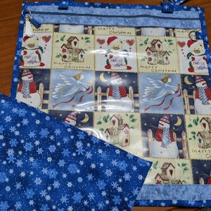 Project Bag - Cross Stitch Project Bag - Document Organization Bag -  Christmas Angels