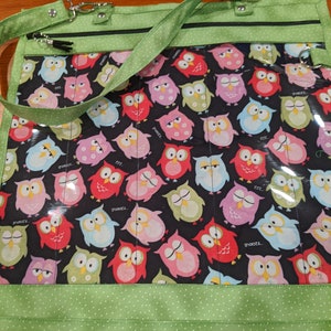 Project Bag - Cross Stitch Project Bag - Document Organization Bag - Owl Snooze