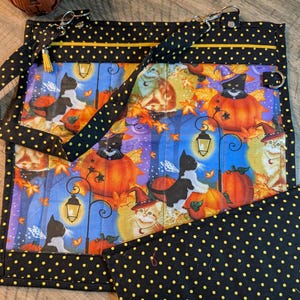 Project Bag - Cross Stitch Project Bag - Document Organization Bag - Cat Party Hat