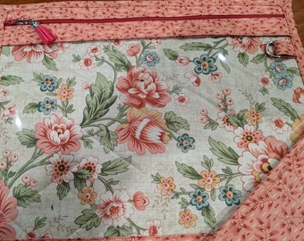 Project Bag - Cross Stitch Project Bag - Document Organization Bag - Vintage Rose Collection