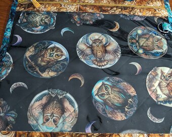 Project Bag for Cross Stitch, Embroidery, Needlework, Sewing Projects- Owl Collection