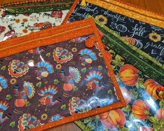 Project Bag - Cross Stitch Project Bag - Document Organization Bag - Autumn and Fall Collection