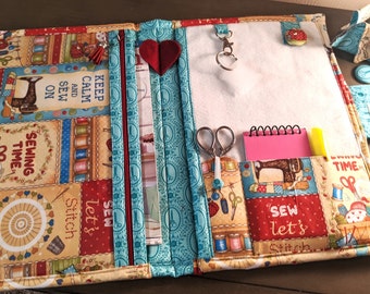 Companion Organizer for Cross Stitch & Needlework with ORT, thread catcher, Floss Bobbin Pages and lots pockets