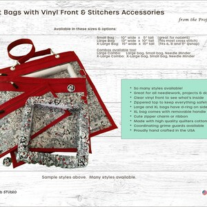 Project Bag -  Cross Stitch Project Bag - Needle Work - Vinyl Front - Youthful Stitchers Variety