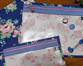 Project Bag - Cross Stitch Project Bag - Document Organization Bag - Notting Hills