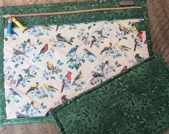 Project Bag - Cross Stitch Project Bag - Document Organization Bag - Birds of Color