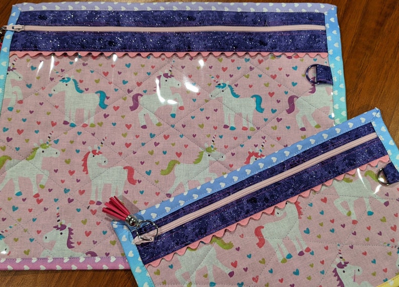 Project Bag -  Cross Stitch Project Bag - Needle Work - Vinyl Front - Youthful Stitchers Variety