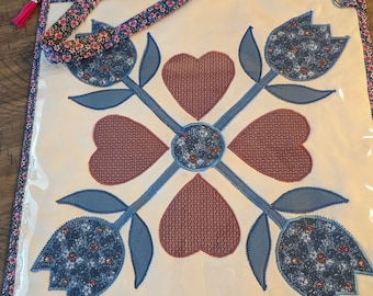 Project Bag for Cross Stitch, Embroidery, Needlework, Sewing Projects- Tulips in Bloom - Unique Size
