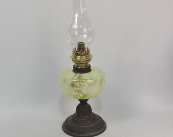 Vintage uraniumglas Petroleumlamp