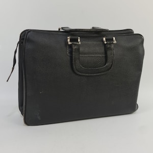 porte-documents vintage en cuir noir