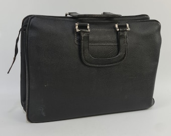 Maletín antiguo de piel negra