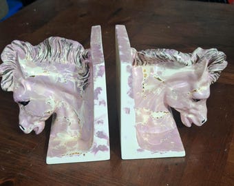 Pink Horse Bookends