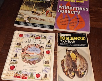 4 Vintage Outdoor/Seafood Cookbooks