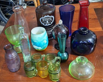 VIintage Colored Glass Vases