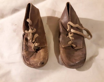 Antique Leather Baby Shoes
