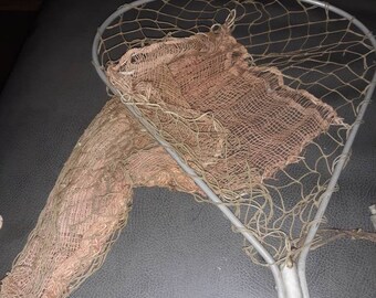 antique folding fishing net Vintage Dual Layered Folding Fishing Net